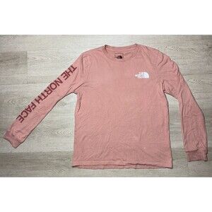 The North Face Shirt Women Medium Pink Long Sleeve Crew Neck 100% Cotton M